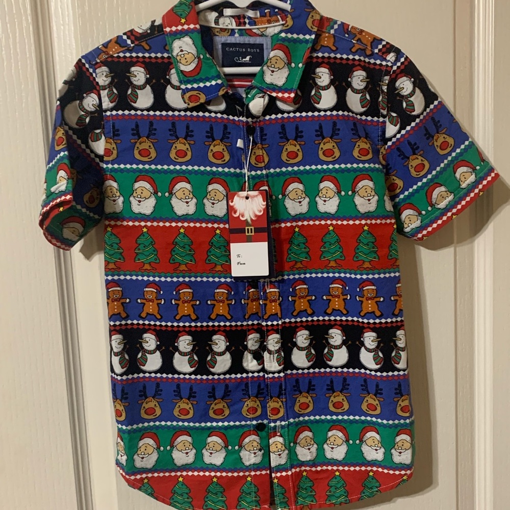 Christmas button down for boys